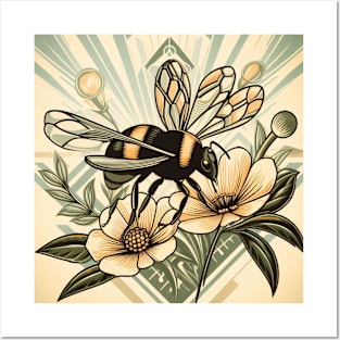 Bee on Flowers Posters and Art